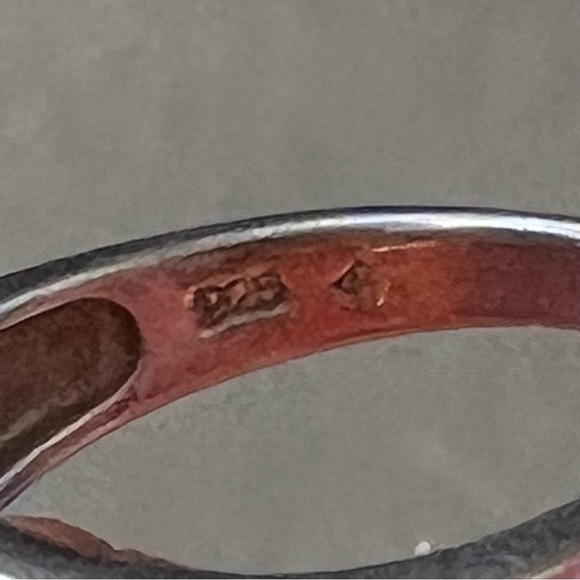 Vintage sterling silver multi gemstones and diamond accents ring, size 6.5 - Picture 4 of 7